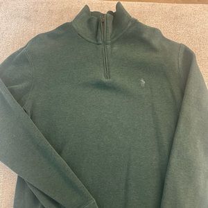 Green Polo quarter-zip (M)